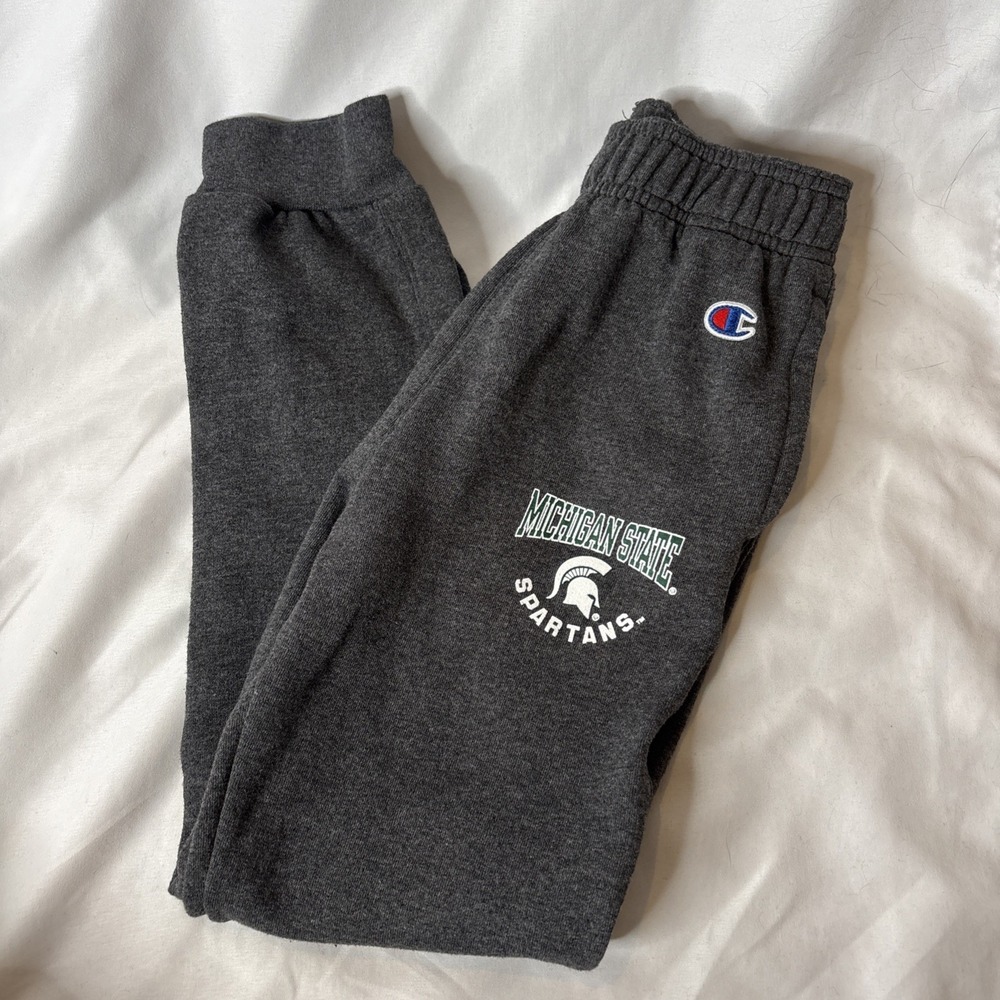 Champion Michigan State Spartans Youth M 7/8 Gray Sweatpants NCAA